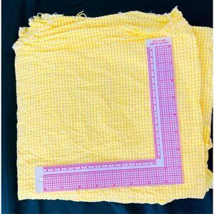 Vintage Fabric Yellow Seersucker 100% Cotton 43” x 1 2/3 yards